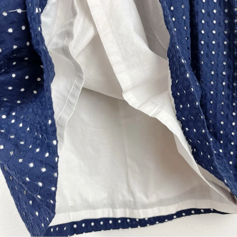 Lilly Pulitzer Navy Blue Polka Dot Bowen Lace Dress 100% Cotton Size 2 - Picture 9 of 13